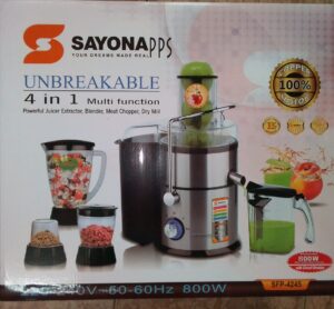 Sayona 4 in 1 Blender/Juicer/Chop/Grind&Mince Extractor 800W (SFP-4245)