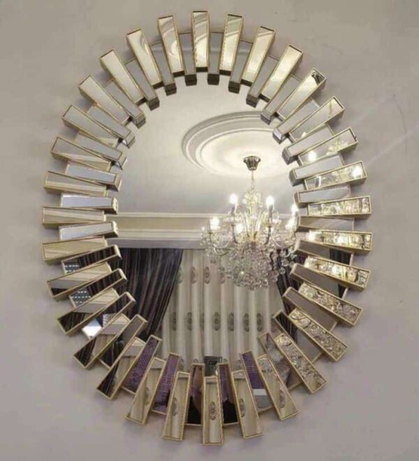 Oval shaped Sunburst wall decor mirror 