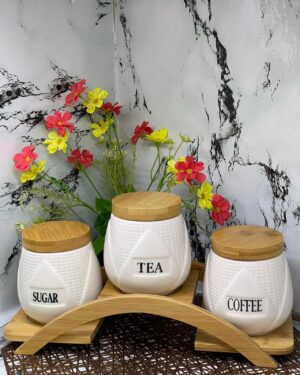 Canister set with Bamboo stand