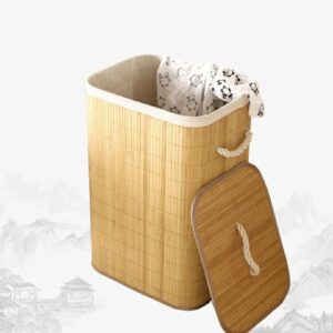 Wooden laundry basket