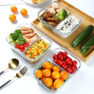 Safe Partitioned Glass Lunch Box