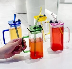 Square glass smoothie