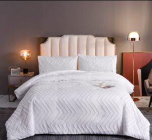 3pc Tufted Wave Duvet cover set