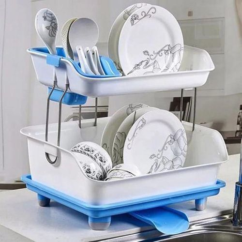 2-tier Plastic Dish Bowl Drainer Rack