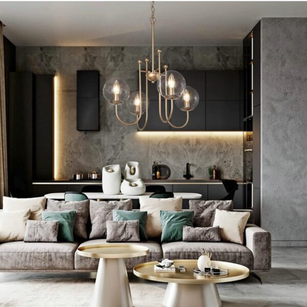 Large Globe, Brass Pendant Light Fixtures