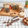 12pcs Round Glass spice jar set