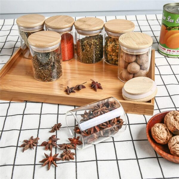 12pcs Round Glass spice jar set