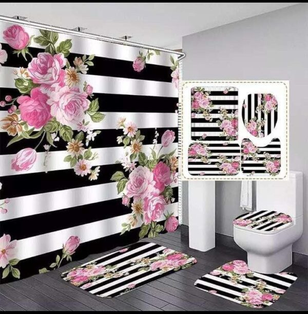 IMG-20240707-WA0042 4 pcs set bathroom shower curtain set