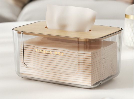 Transparent tissue box