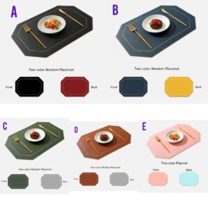 IMG-20240809-WA3503 Double sided PU leather Nordic Style Antislip Tablemats