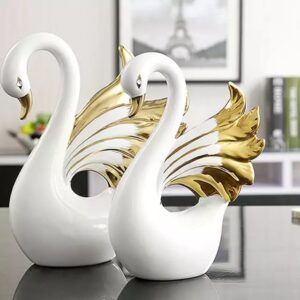 IMG-20240814-WA2336 Nordic ceramic swan ornament