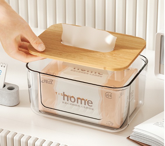Transparent tissue box