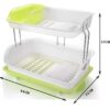 2-tier Plastic Dish Bowl Drainer Rack