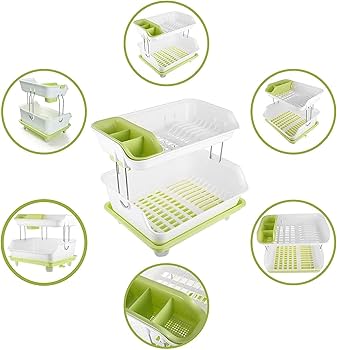 2-tier Plastic Dish Bowl Drainer Rack