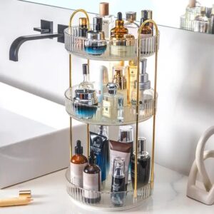 IMG-20241121-WA2462 360 Degree 3 Tier Rotating Multifunctional Transparent makeup/Cosmetic organizer