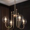 Large Globe, Brass Pendant Light Fixtures