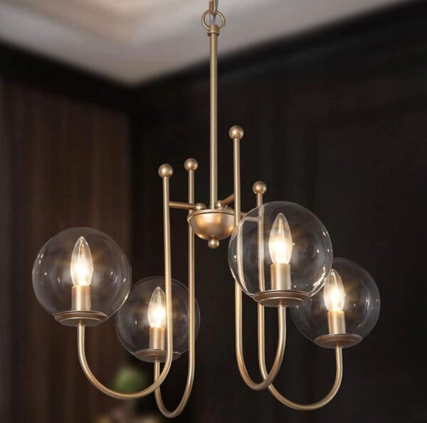 Large Globe, Brass Pendant Light Fixtures