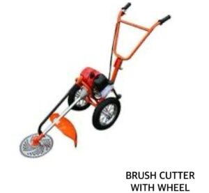 Brush cutter with wheel